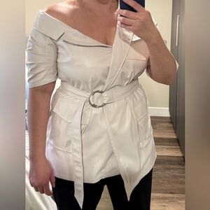 Cinq a sept faux leather short sleeve top - Size 12, NWT